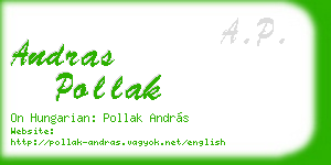 andras pollak business card